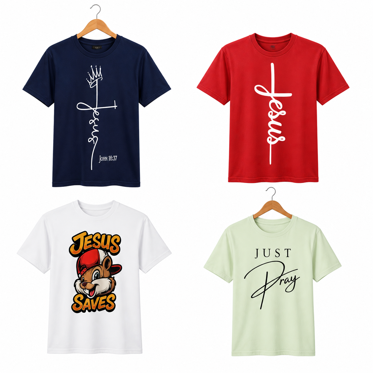 Jesus Saves T-Shirt Bundle – Set of 4