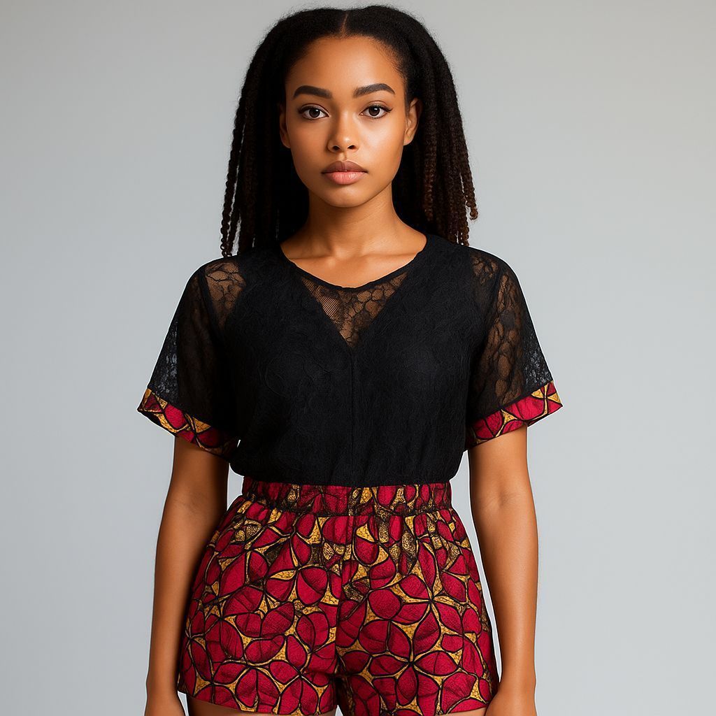 Nigerian Print Shorts Set (2)