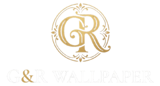 Gold ornate CR monogram logo with “G&R Wallpaper” text on a white background
