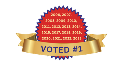 A badge that says voted # 1 on it