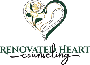 Heart-shaped logo with a rose, green and gold accents. Text reads 