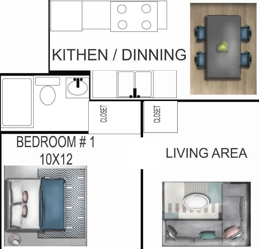 1Bed | 1 bath - 576SF