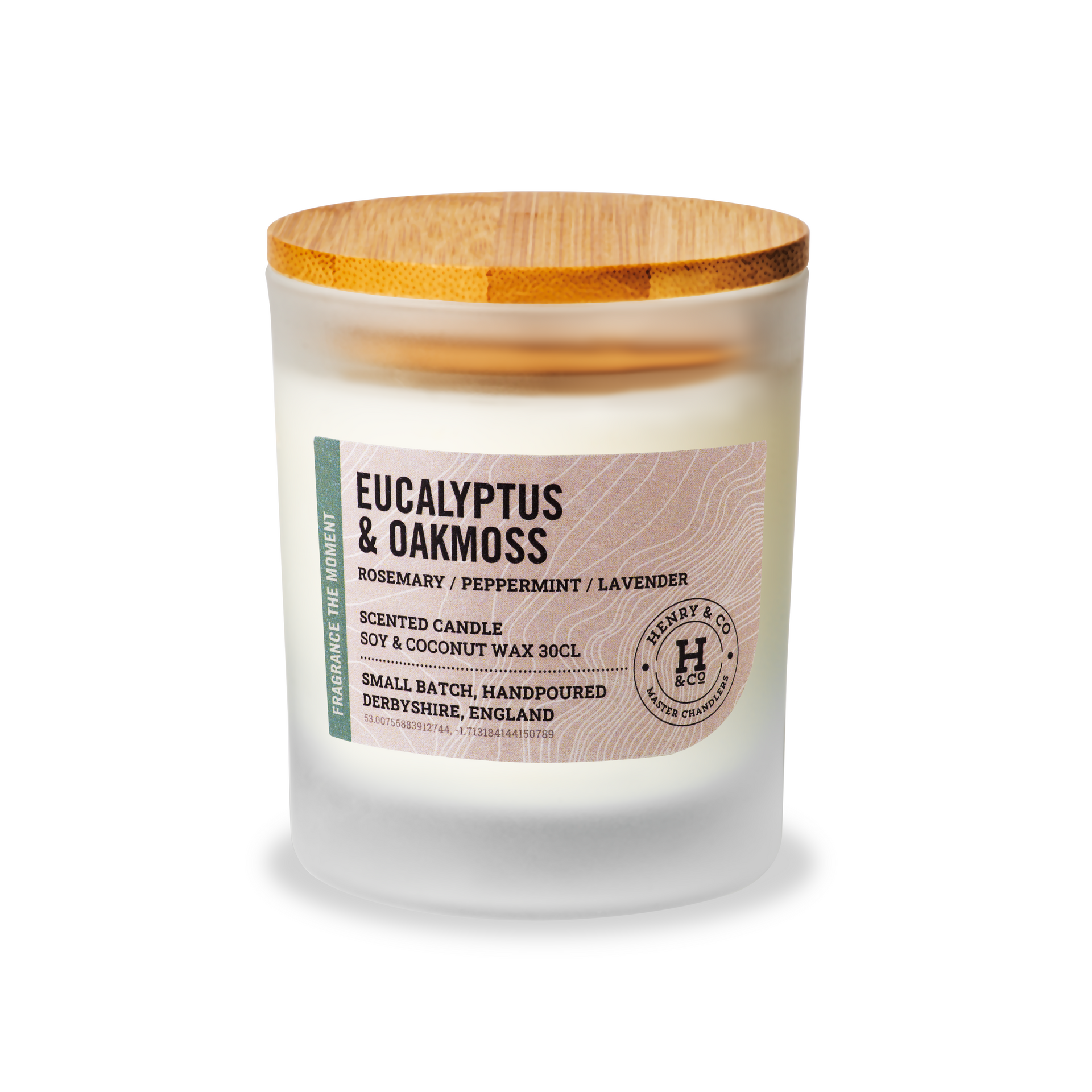 Eucalyptus and oakmoss scented candle