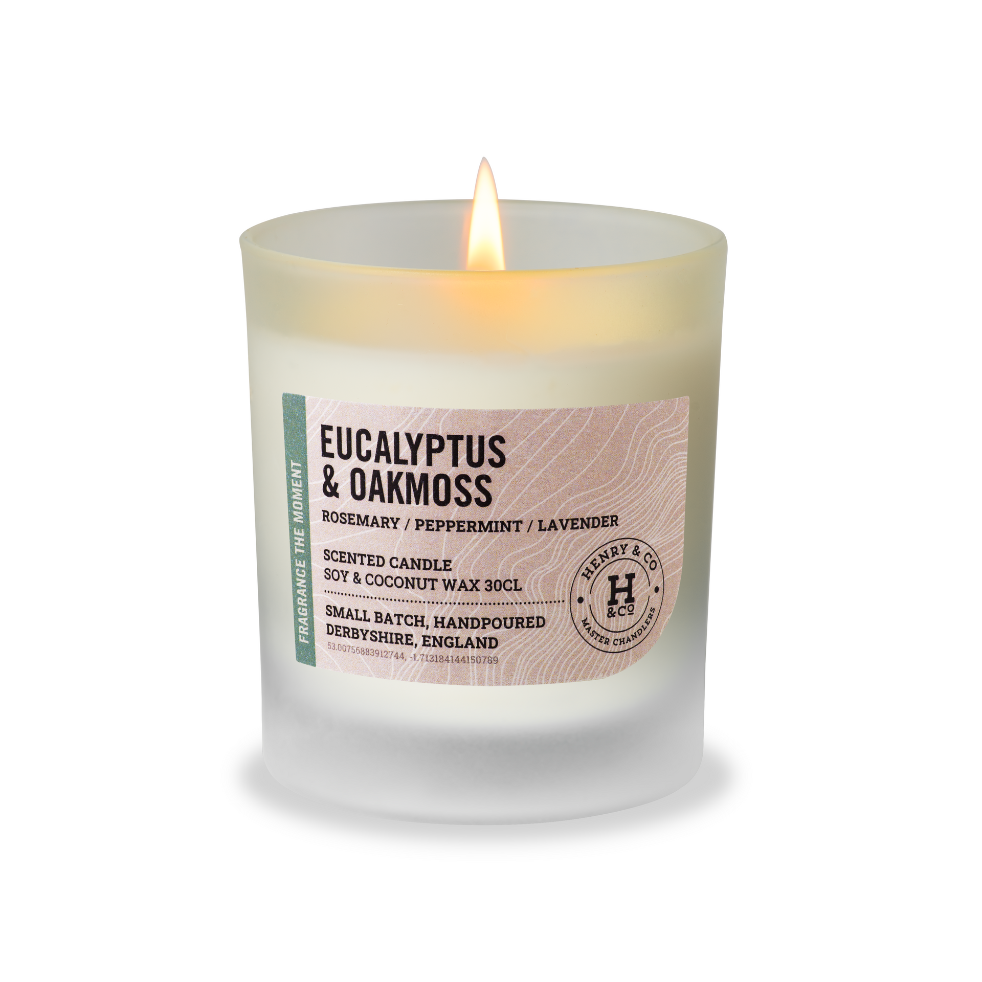 Eucalyptus and oakmoss scented candle