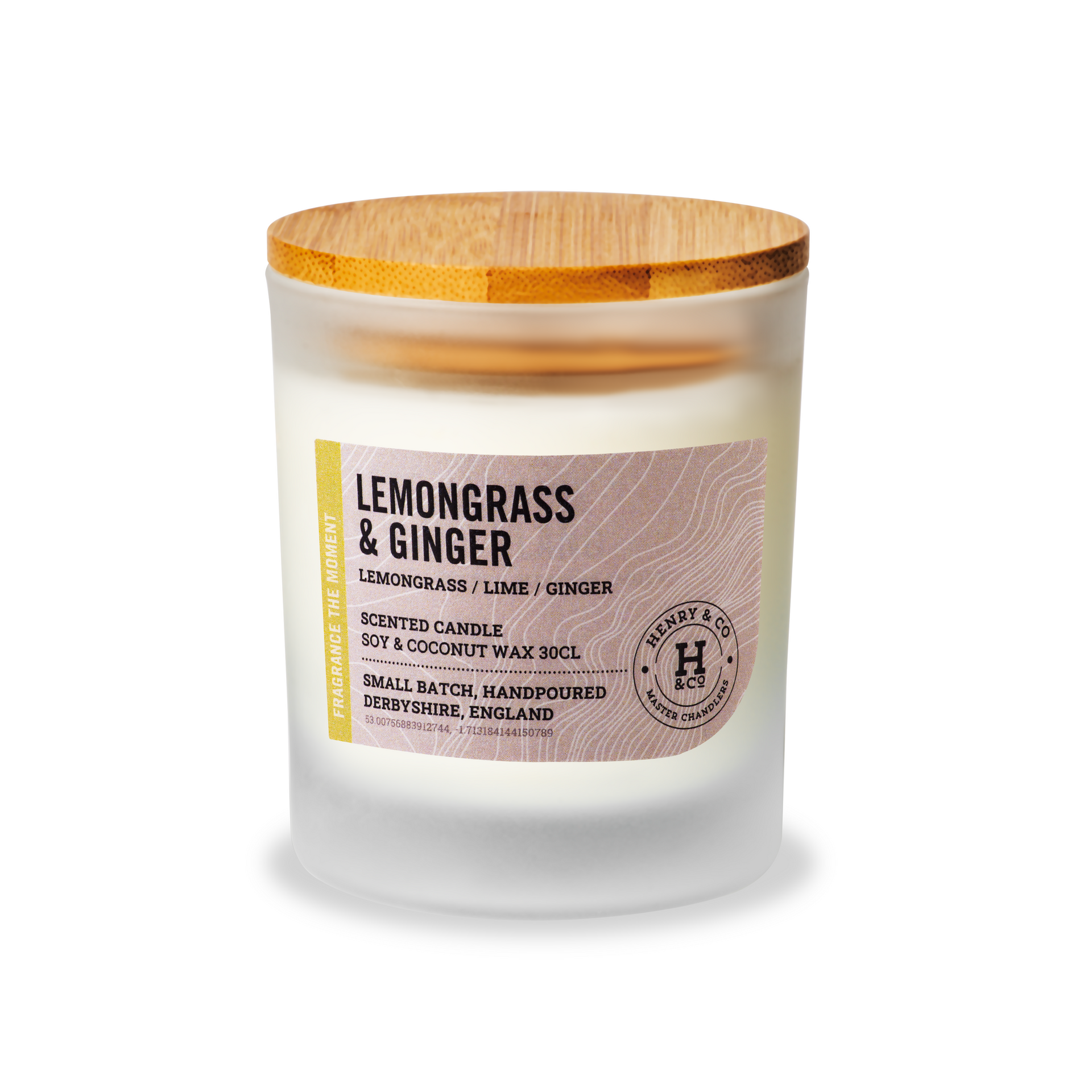lemongrass and ginger scented candle