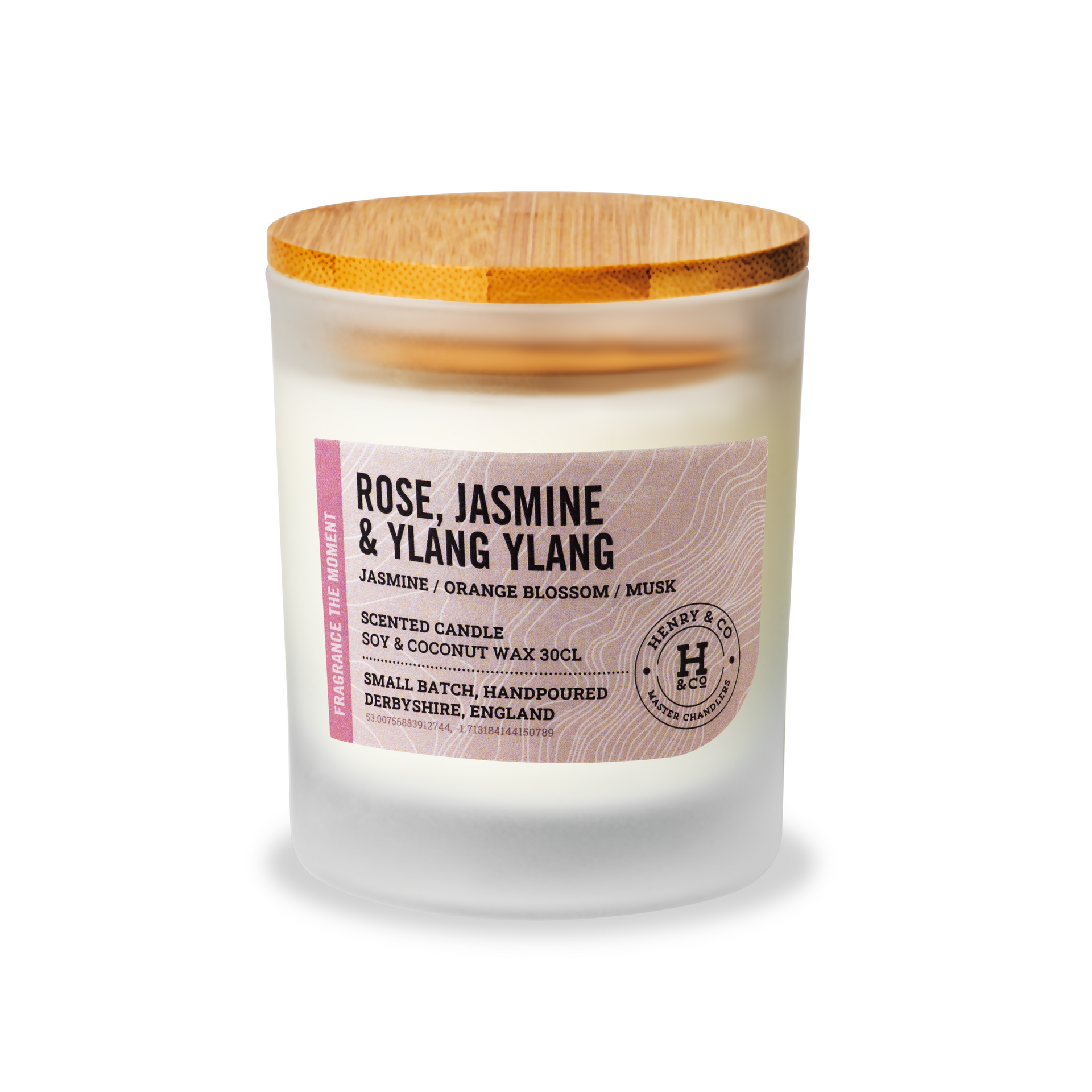 rose, jasmine & ylang ylang scented candle