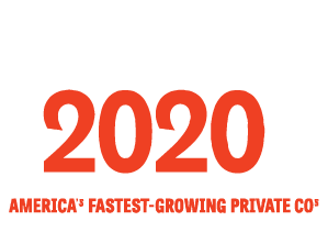 2020 in bold orange text with smaller orange tagline “America’s Fastest-Growing Private Co”