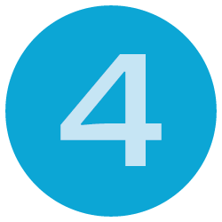 Blue circle with a white number 4 inside