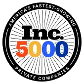 Inc. 5000 logo badge with black, red, orange, and blue text inside a circular seal