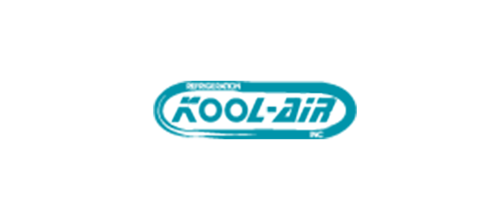 Un logo bleu et blanc pour kool-air sur fond blanc