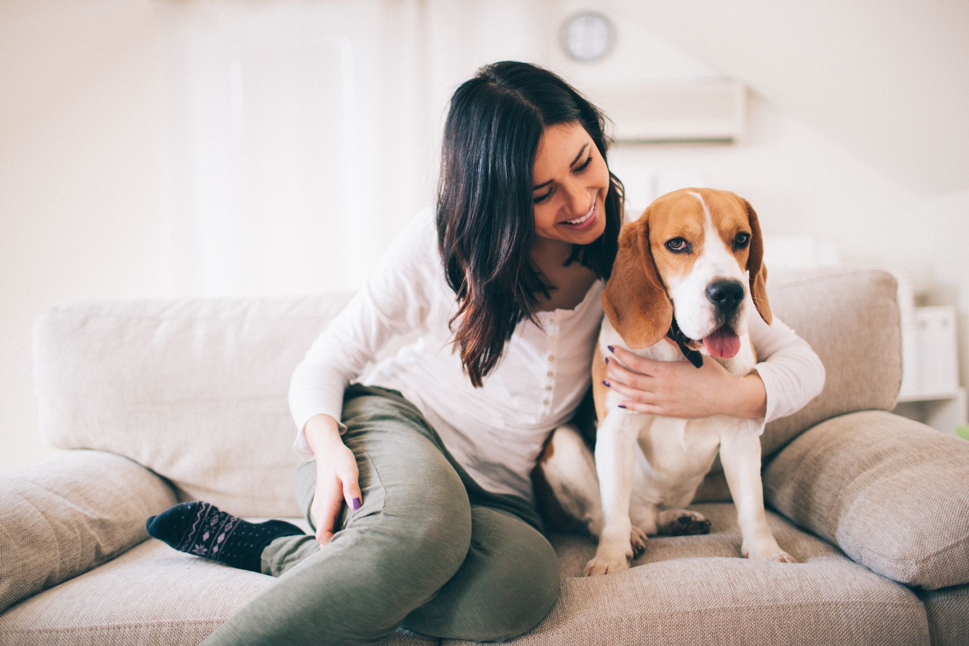 woman with a dog