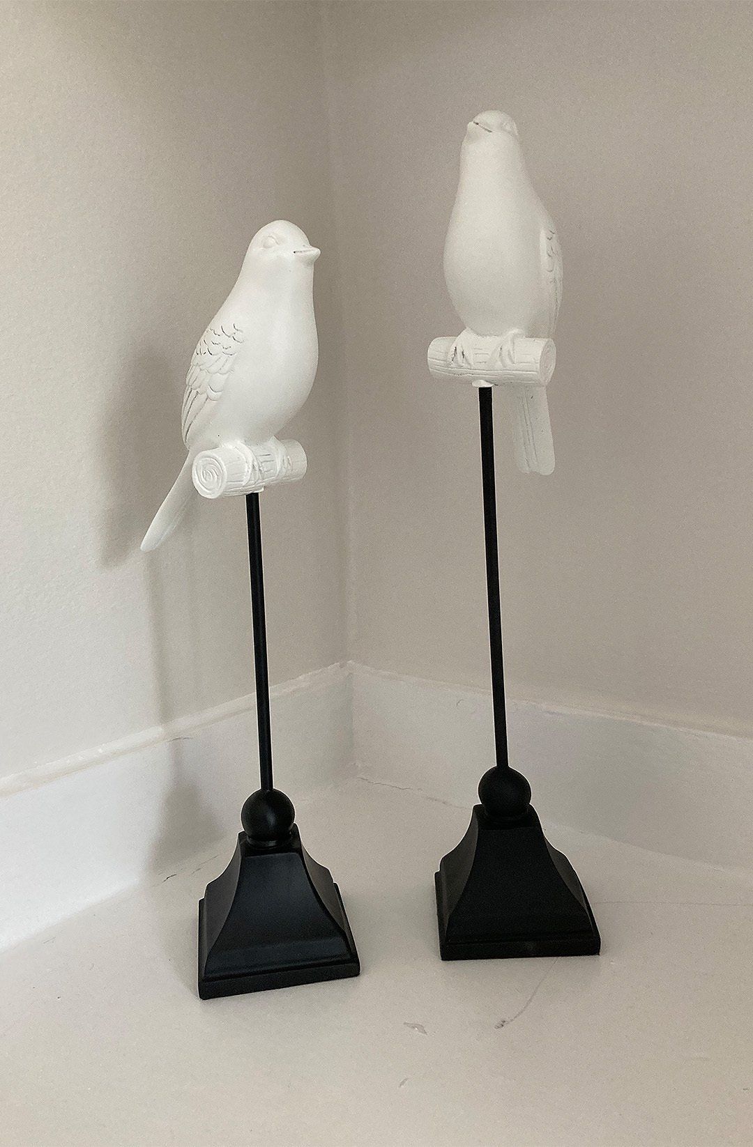 Bird statues closeup interior design