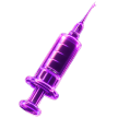 Purple syringe.
