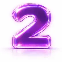 Purple, glossy number 