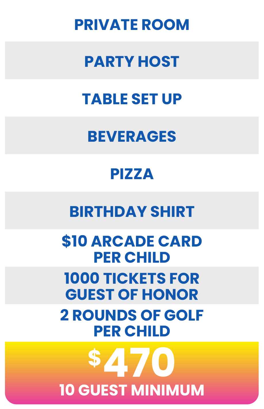 funtastic party package reno