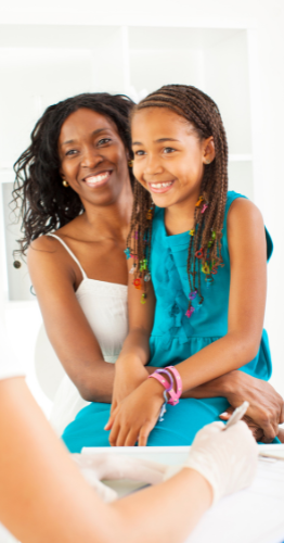 Girl and Mother in Visit