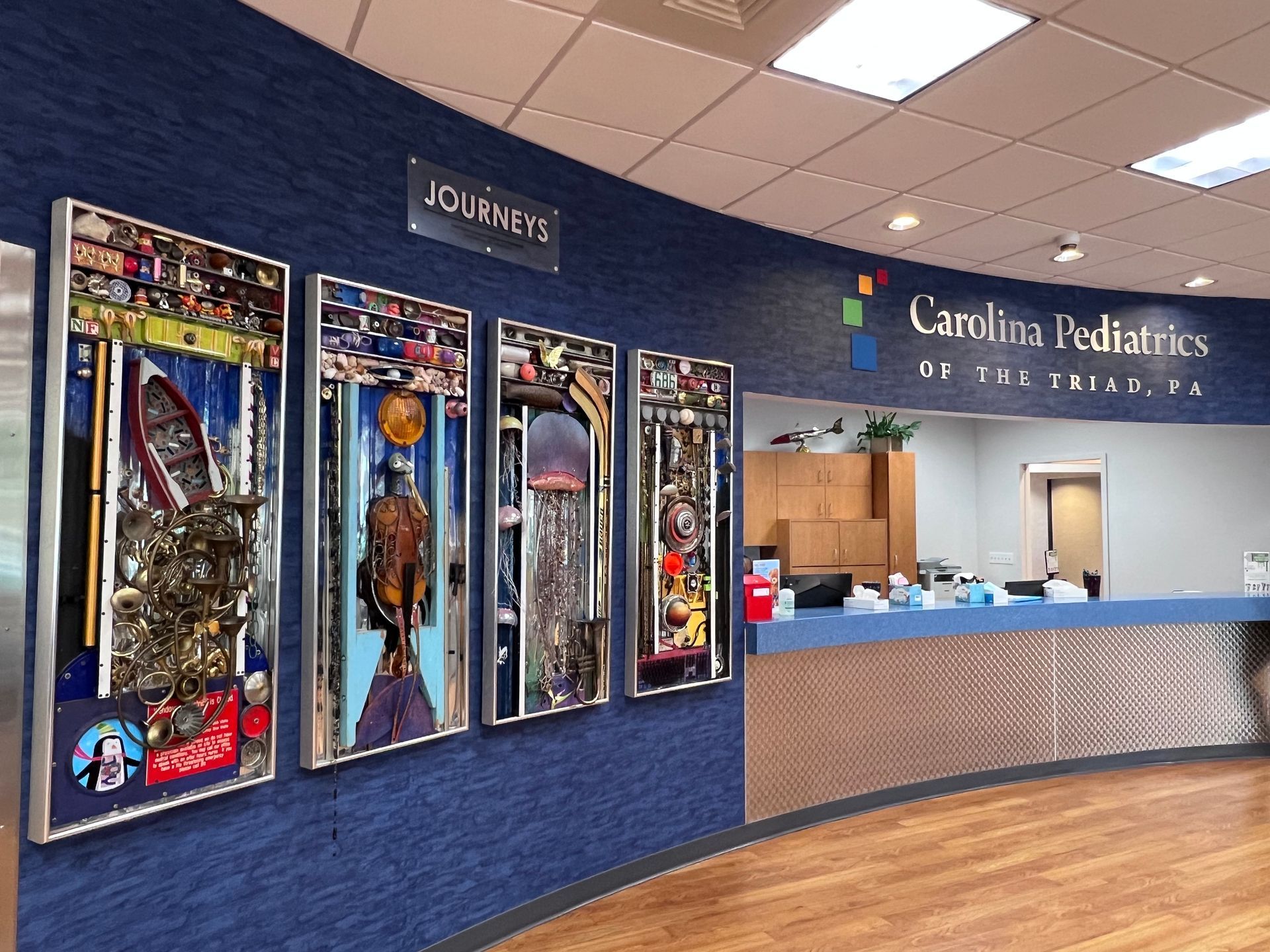 Reception area of Carolina Pediatrics of the Triad in Greensboro, NC