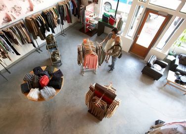 inside view of retail clothing store