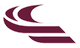 A purple and white logo on a white background.