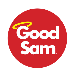 Good Sam logo with a halo over the word