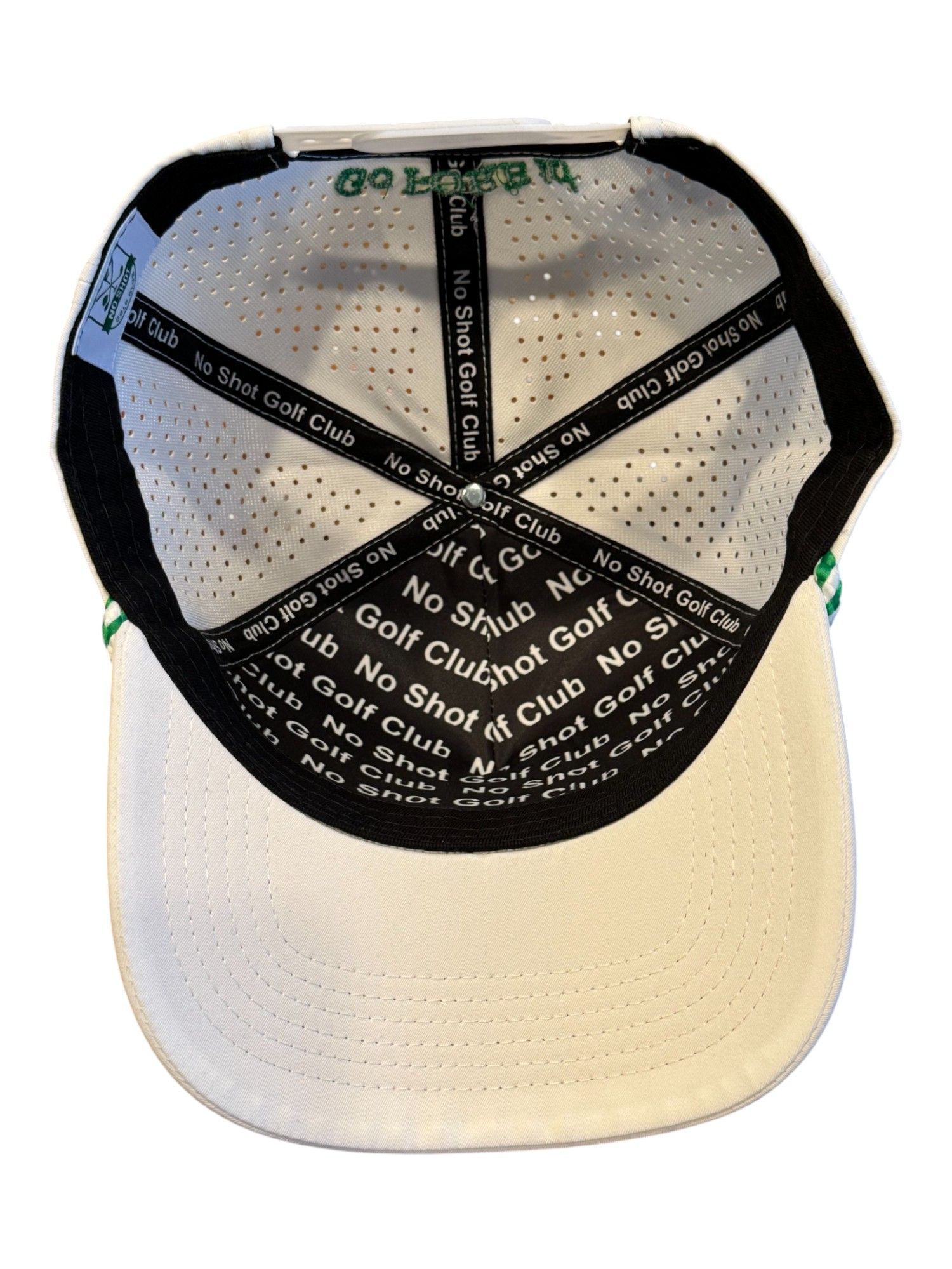 Signature 5-Panel Rope Snapback – White & Green Big Logo