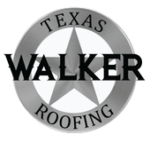Texas Walker Roofing logo with gray star and black text on white background