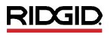 RIDGID logo with black text and a red horizontal line.