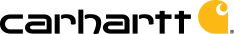 Carhartt logo: black text with a yellow crescent moon.