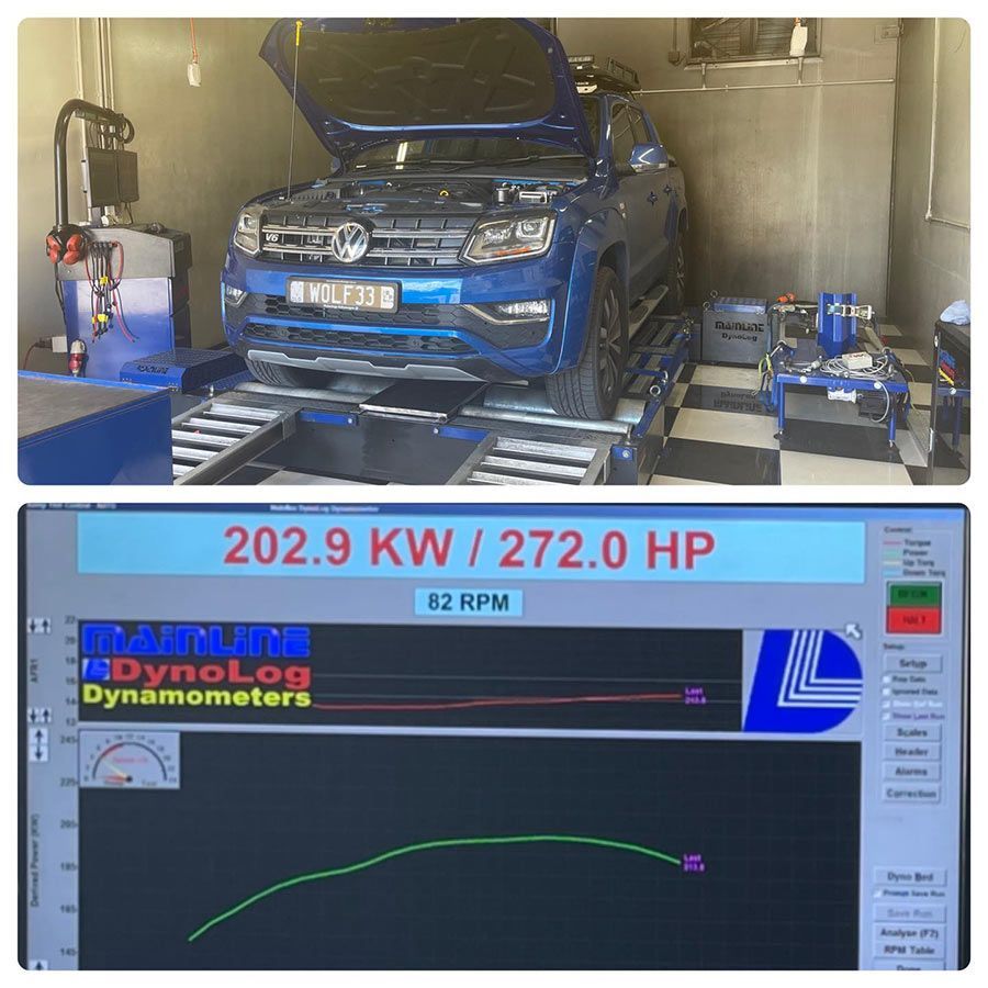 A Car With The Hood Open Is Being Tested By Dynamometers — Dieselflash Whitsundays in Proserpine, QLD