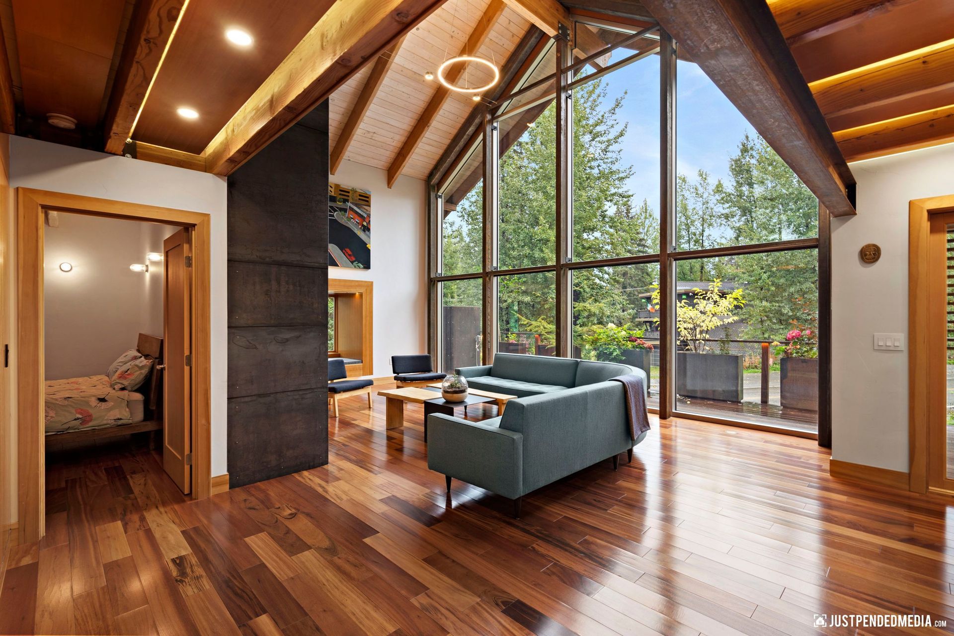 A-frame living room