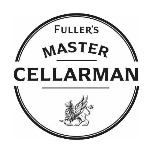 The Stag, Leighton Buzzard | A black and white logo for fuller 's master cellarman.