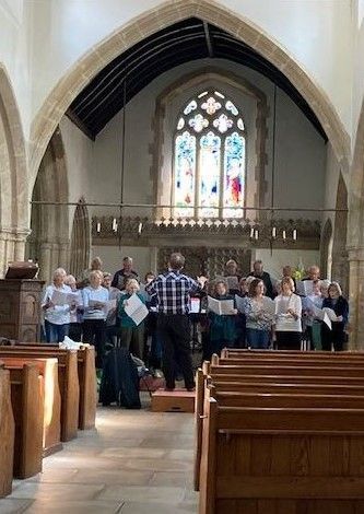 Choir singing in church