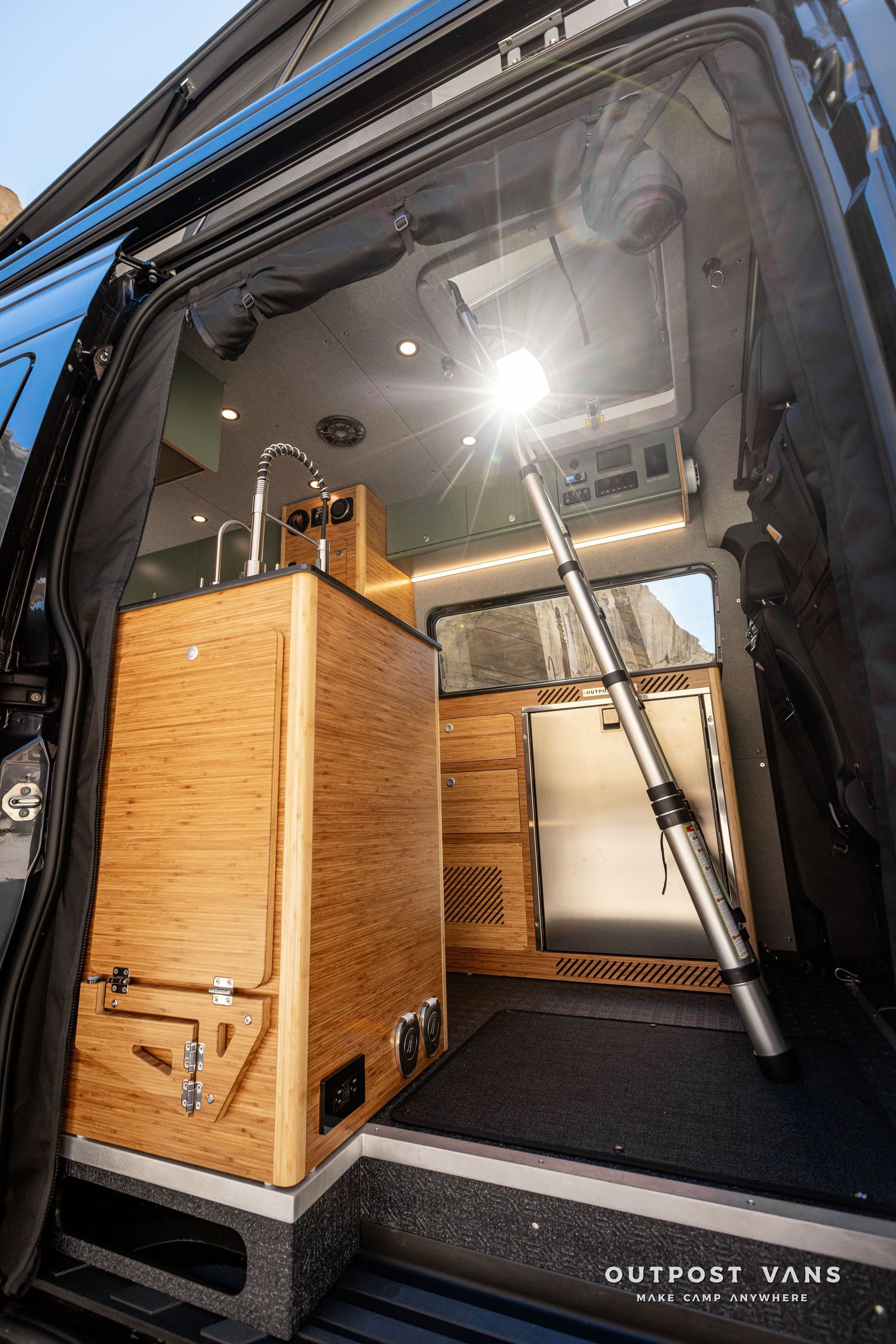 sca pop top ladder in outpost vans camper van