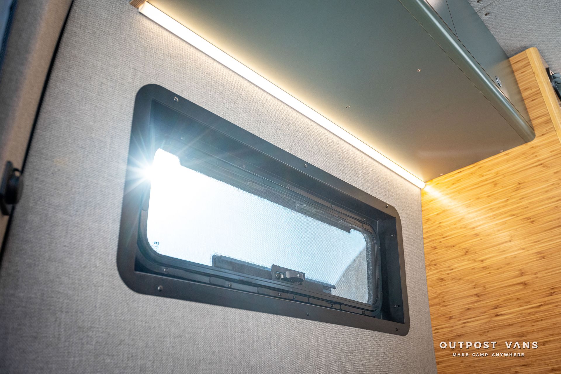 A van with crl bunk awning window
