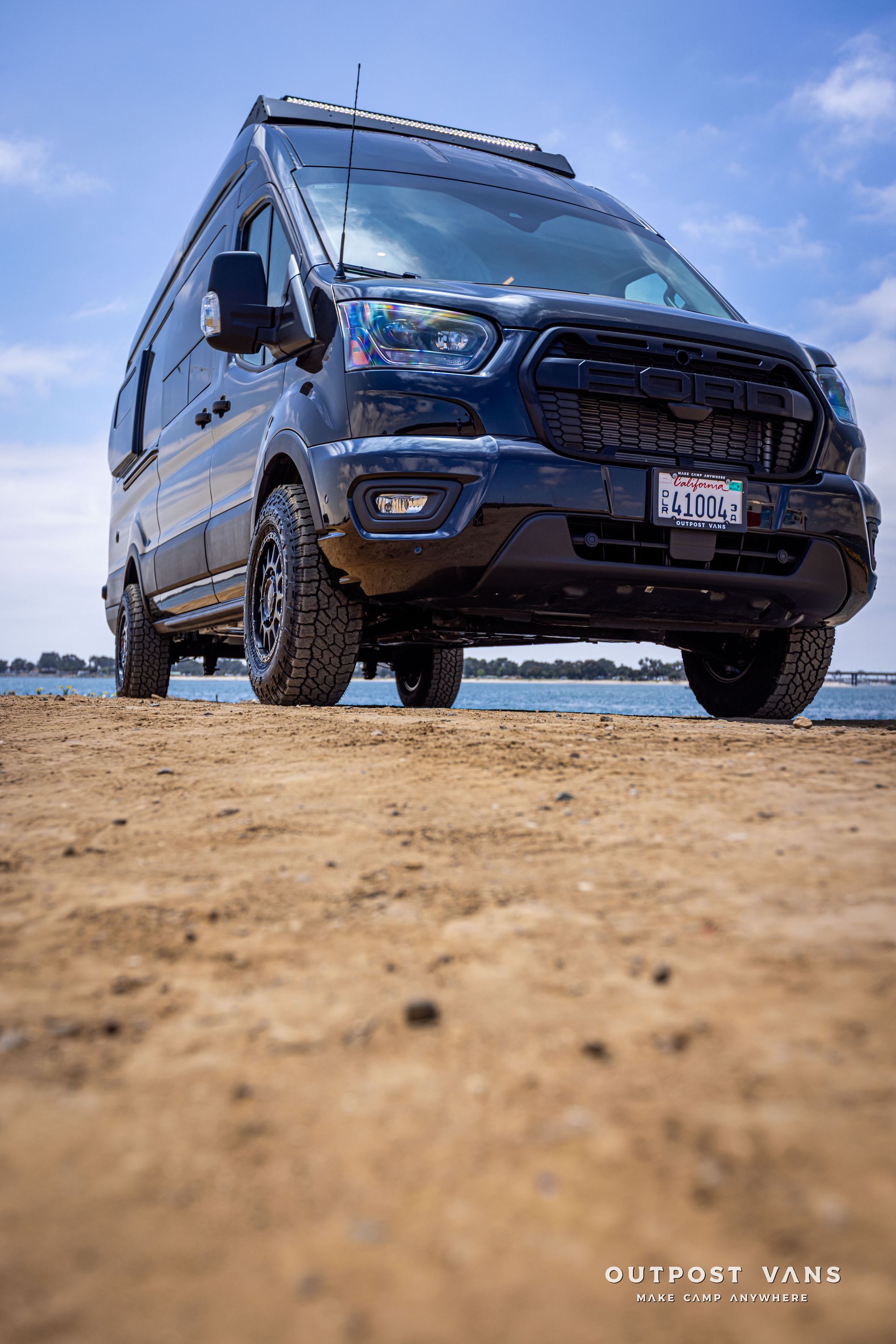 Outpost Vans custom built camper van Ford Transit 148 AWD