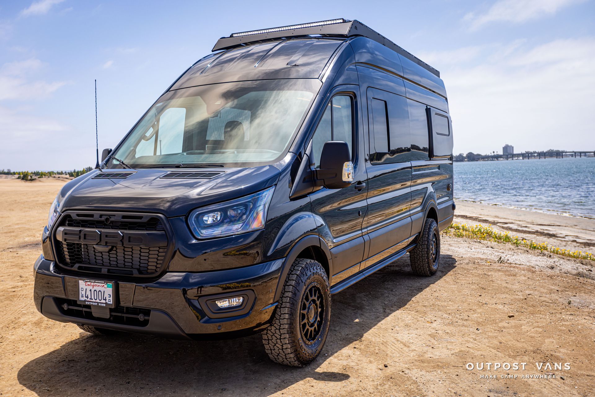 Outpost Vans custom built camper van Ford Transit 148 AWD