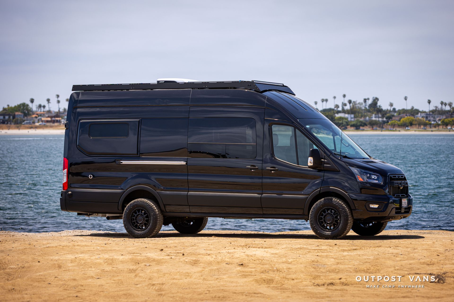 Outpost Vans custom built camper van Ford Transit 148 AWD