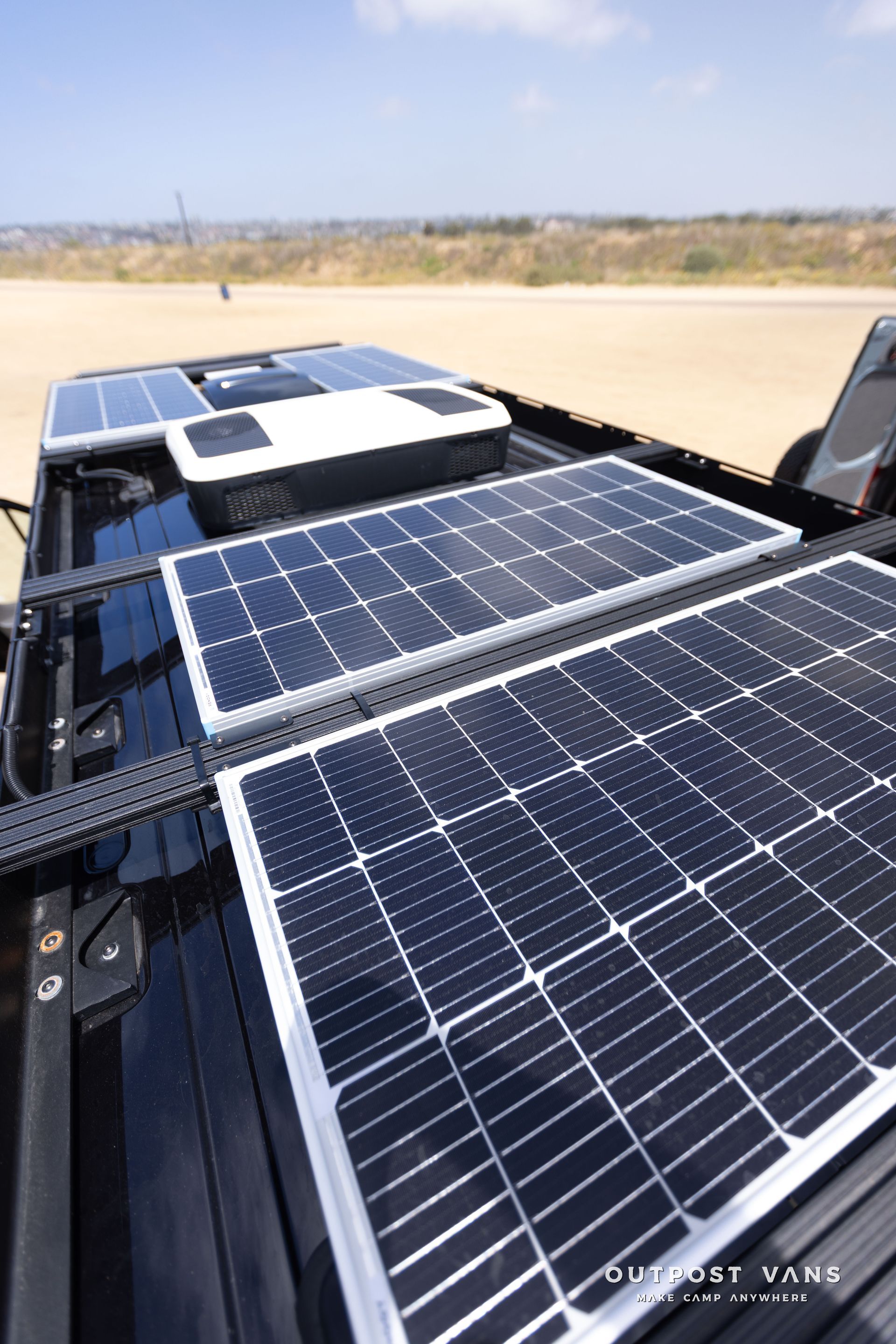 Outpost Vans custom built camper van Ford Transit 148 AWD. 400W solar panels, Dometic RTX 2000, starlink mini