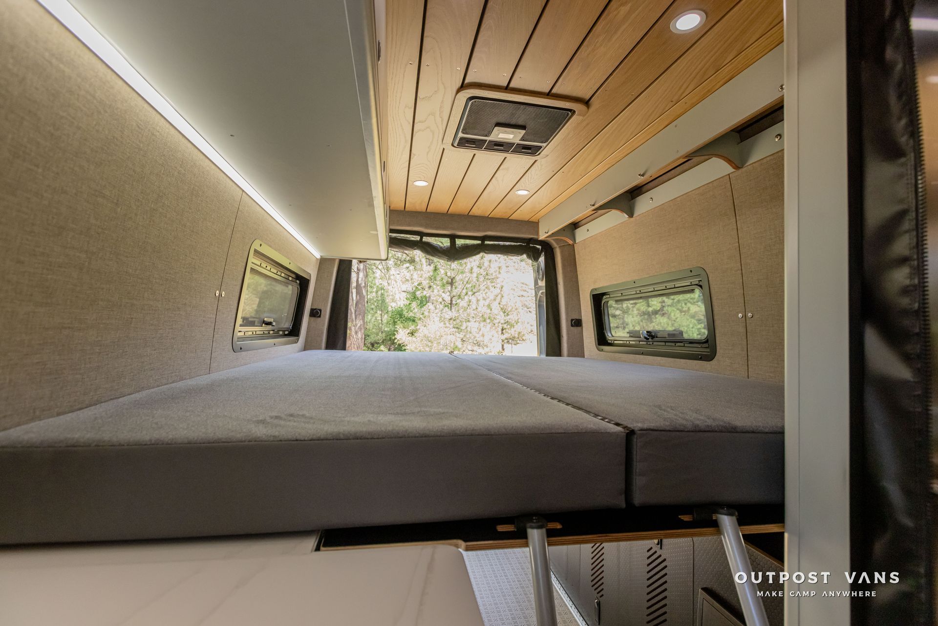 murphy bed system. Outpost vans Sprinter 170 AWD.