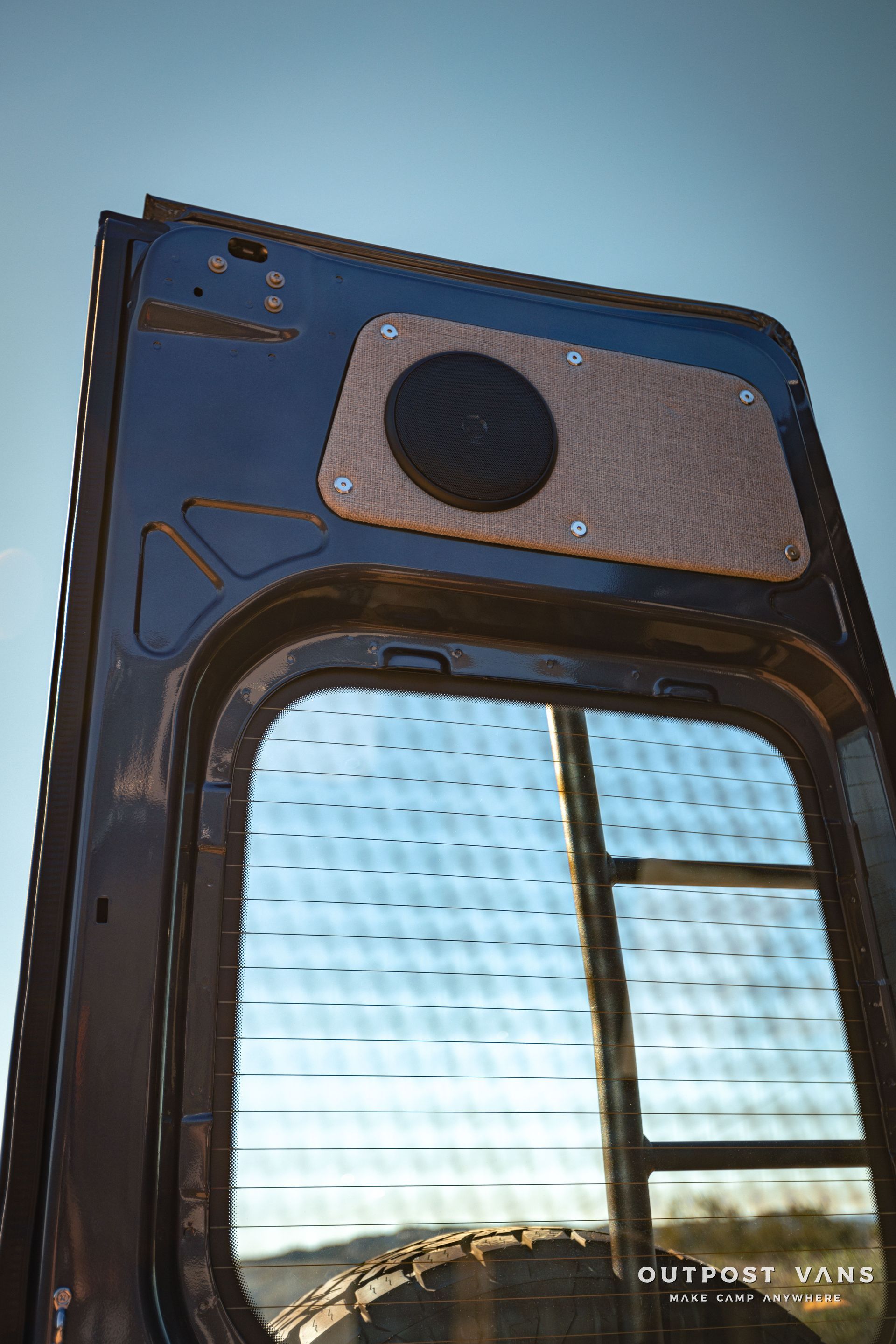 a close up of a window on the side of a vehicle .