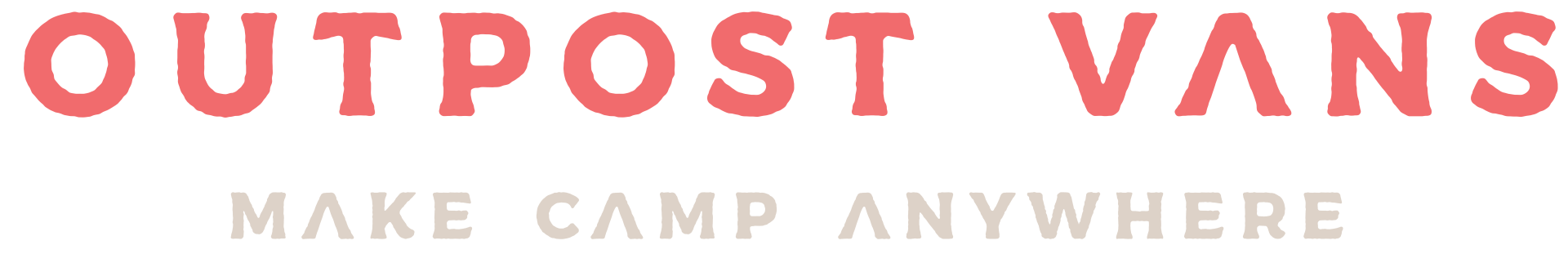 A logo for outpost vans that says make camp anywhere