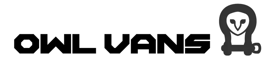 a black and white logo for owl vans