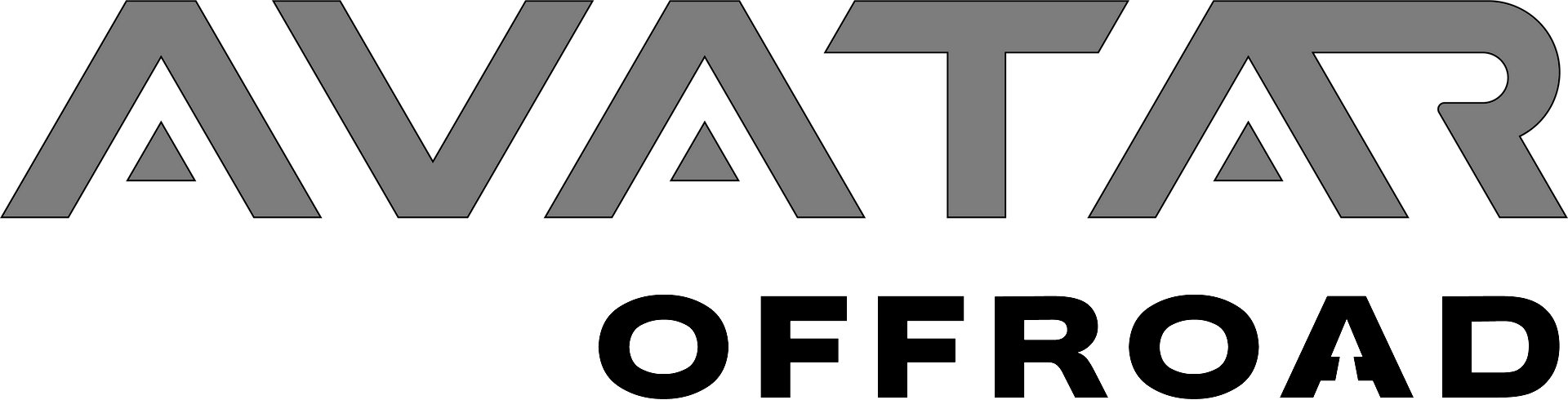 A black and white logo for avatar offroad on a white background.