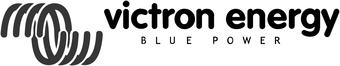 a black and white logo for victron energy blue power