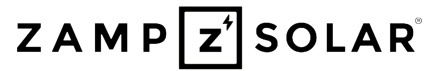 a black and white logo for zamp z solar
