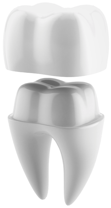 Tooth with cosmetic treatment