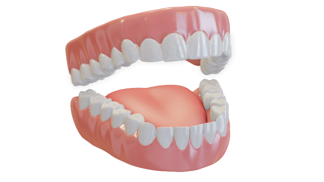 Graphic showing full set of straight teeth