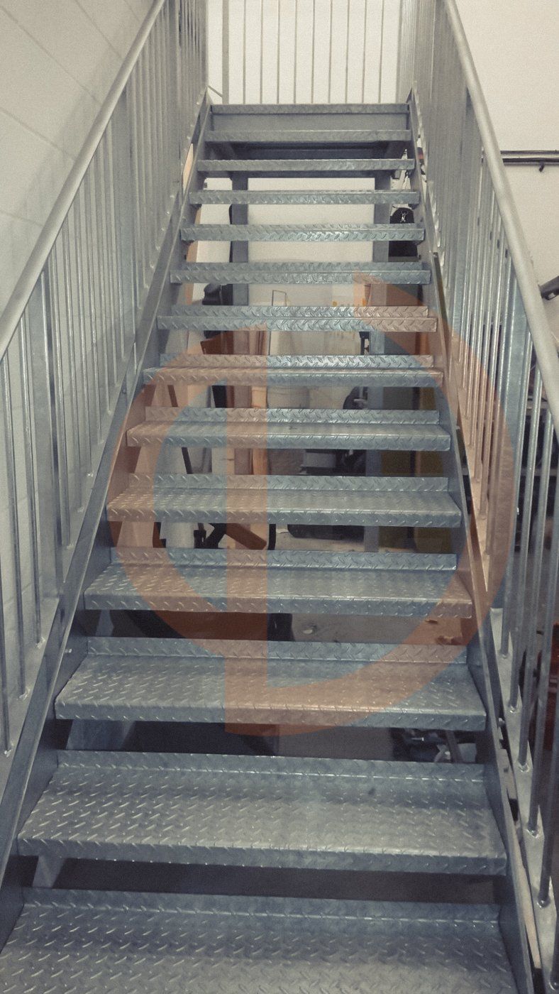 Internal galvainsed stairs Warner Bros studios Watford