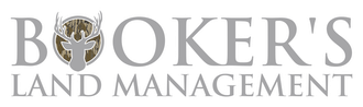 Boker&rsquo;s Land Management logo with gray text and a gold tree emblem in the center