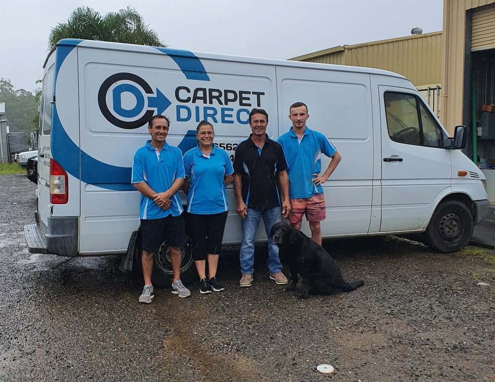 Carpet Direct Team Standing in Front of Van — Flooring Direct Mid North Coast in South Kempsey, NSW